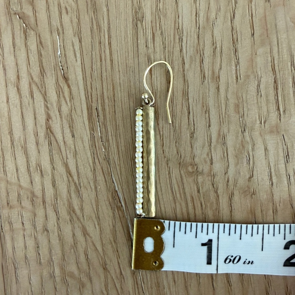 Silpada KR Pearl & Brass Earrings - Picture 7 of 7